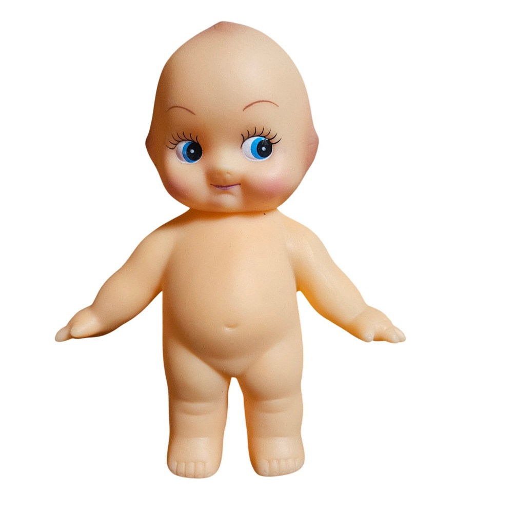 Vintage Retro Vinyl Rubber Kewpie‎ Doll 5" Cupie Cupid Cherub Blue Eyes Kidcore